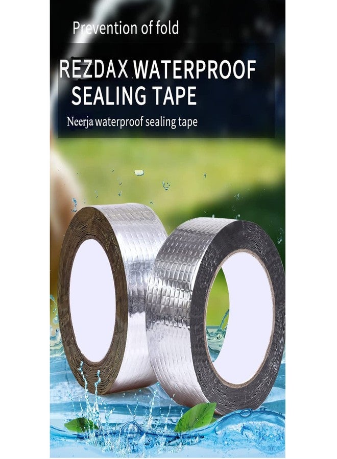 REZDAX Aluminium Foil Tape Waterproof Adhesive Rubber Tape For Leakage Repairing, Waterproofing Water Tank, Roof, Pipe, Window Seal Leak, surface Crack (5mx5cm) - Image 2